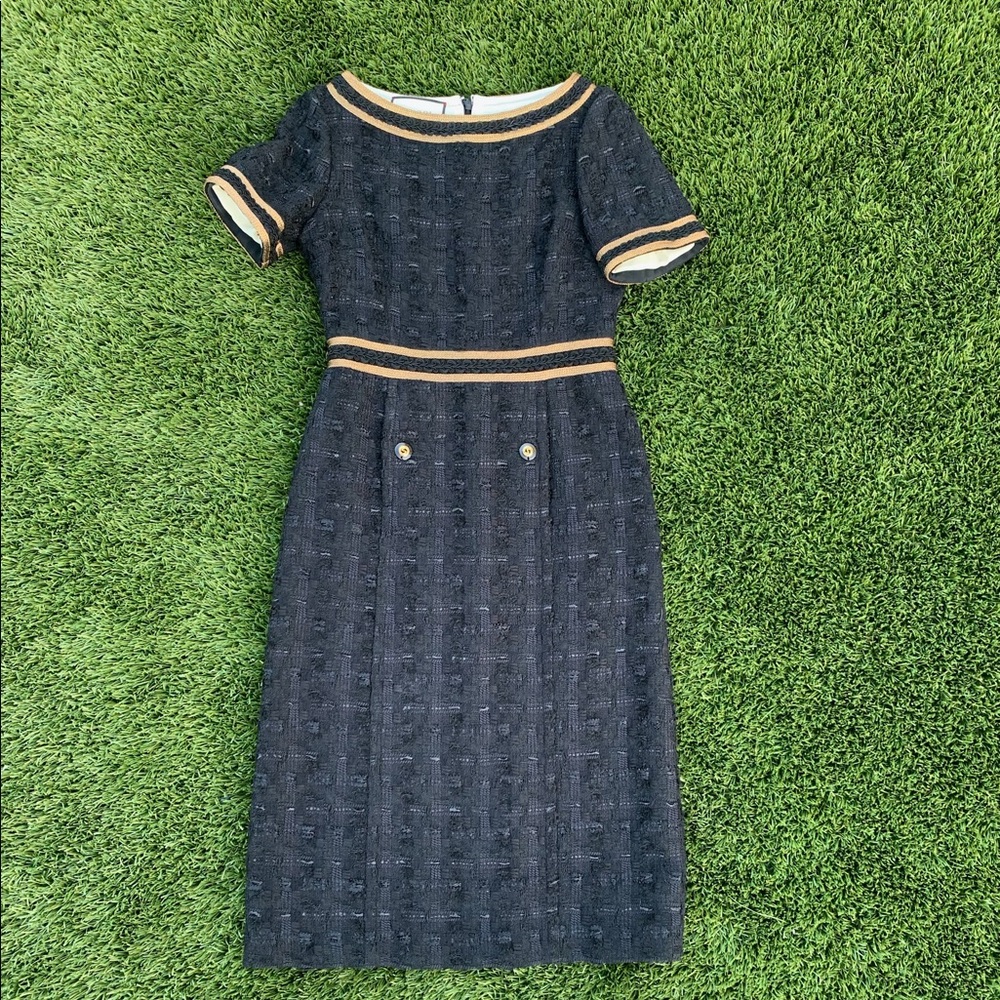 Gucci Tweed Dress w/ Decorative Trim